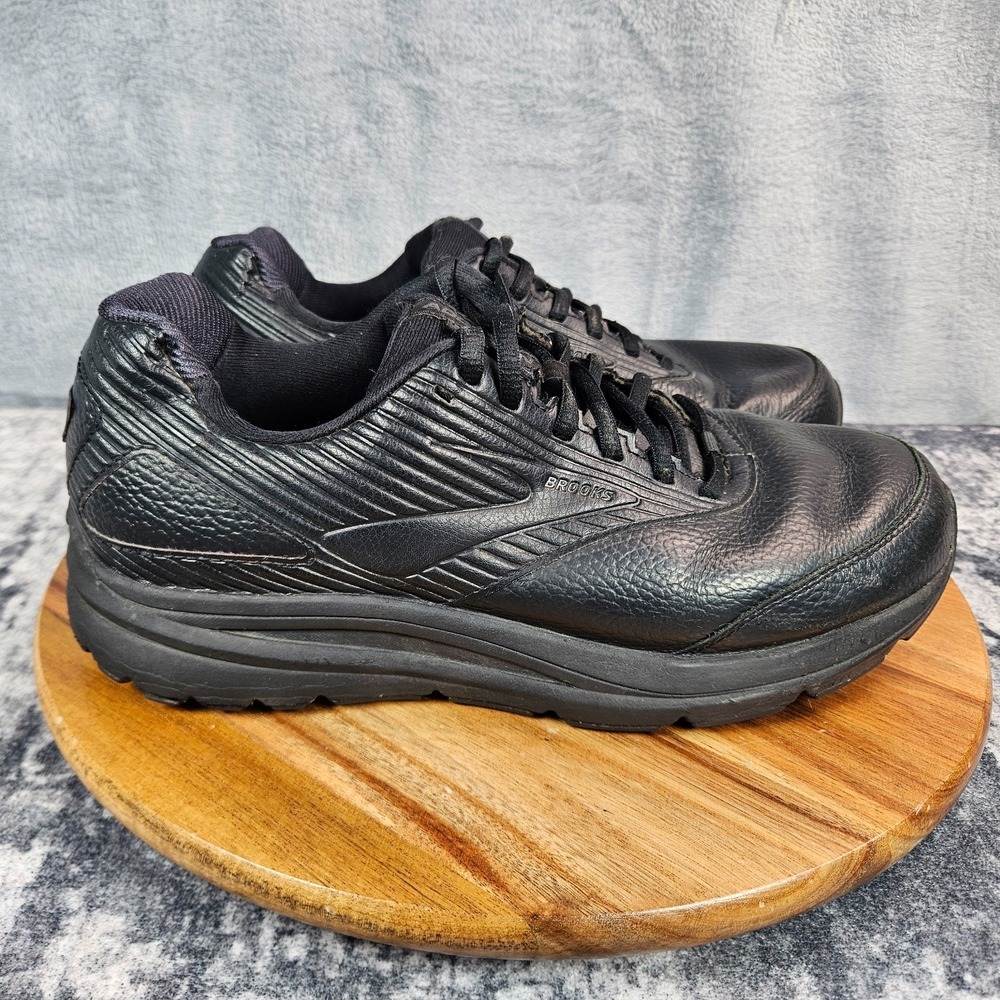 Brooks Addiction Walker 2 Black Leather Walking Shoes 1203072E072 Womens 9.5 2E